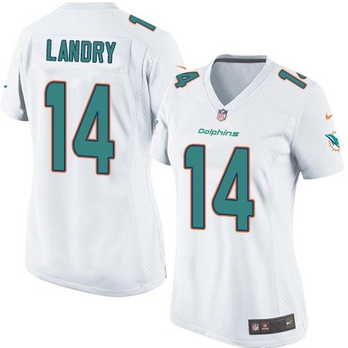 Women's Limited Jarvis Landry Nike Jersey White Road - #14 NFL Miami Dolphins